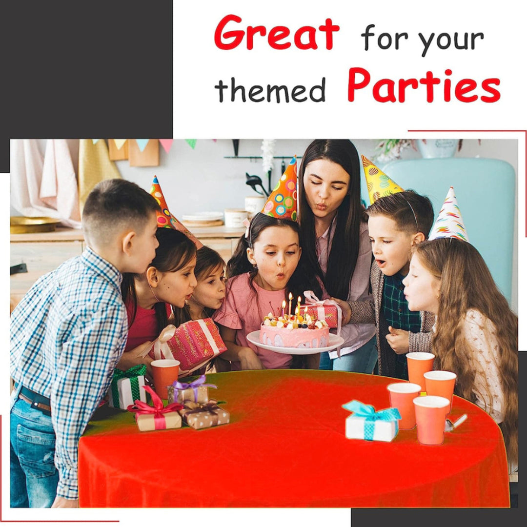 Red Vinyl Table Cover for Party Decor - 54X108 - 1PC