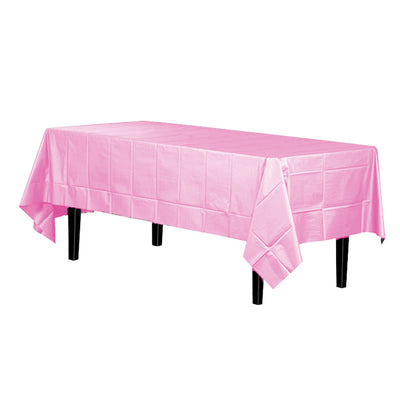 Light Pink Vinyl Tablecover 54" x 108" for Party Decor - 1PC - Wanna Party - front view