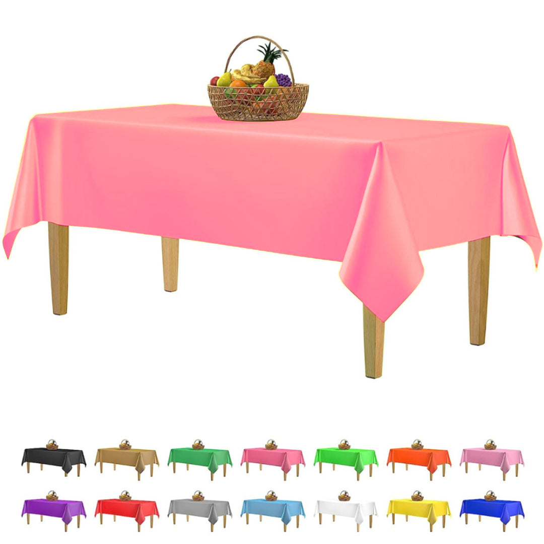 Light Pink Vinyl Table Cover for Party Decor - 54X108 - 1PC