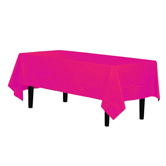 Hot Pink Vinyl Table Cover for Party Decor -  54X108 - 1PC