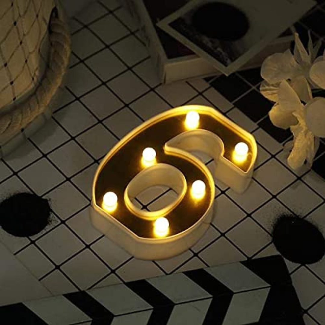 No.0 LED Golden Marquee, LED Marquee Number Light - 1 pcs