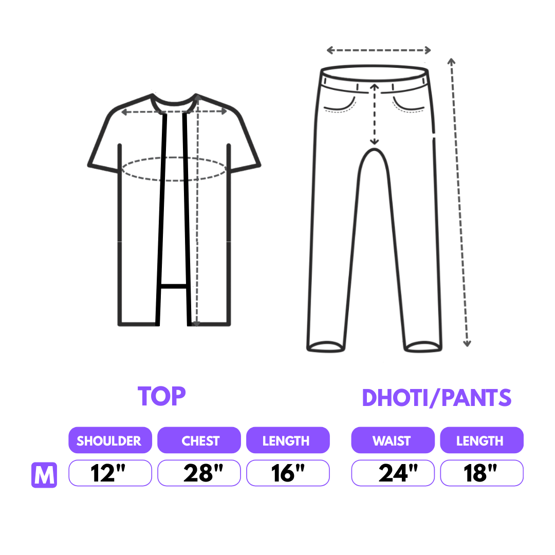 Fancy Traditional Shri Krishna Dress Set with Kurta & Dhoti – 10PC