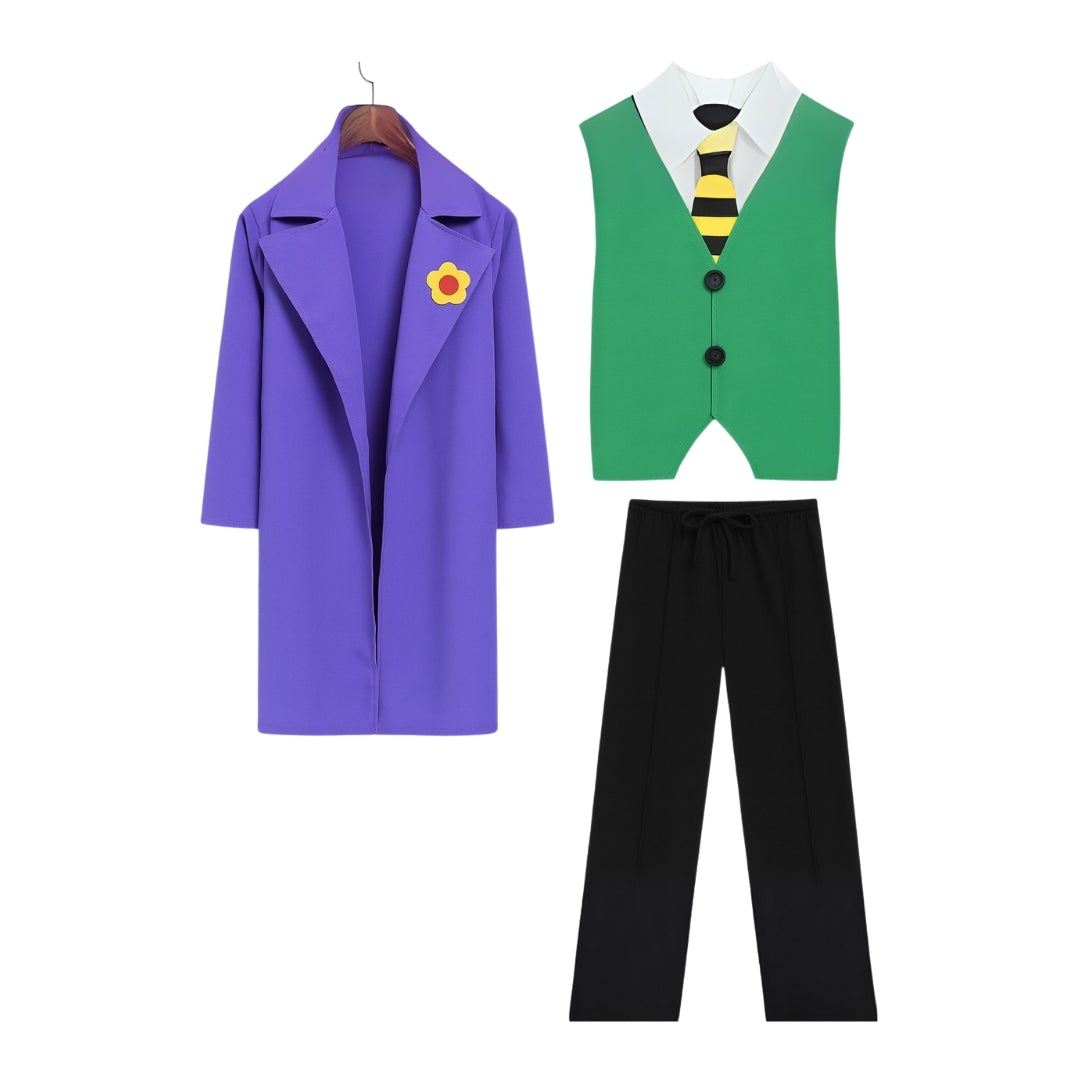 Dark Knight Deluxe Joker Costume w/ Doctor Coat, Pants & Vest for Kids - Size L - Age 8 to 10 Years