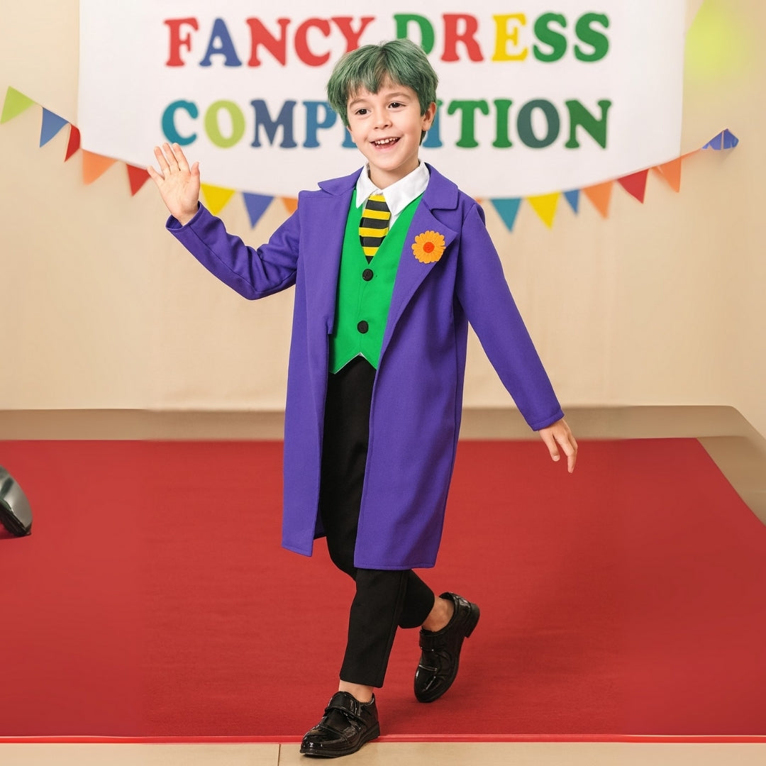 Dark Knight Deluxe Joker Costume w/ Doctor Coat, Pants & Vest for Kids - Size M - Age 5 to 7 Years