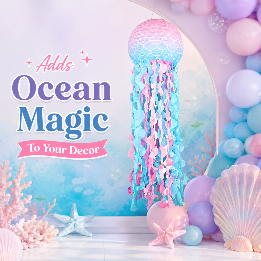 Mermaid Jellyfish Lantern - Under the Sea Party Hanging Decor | Wanna Party - Image 9