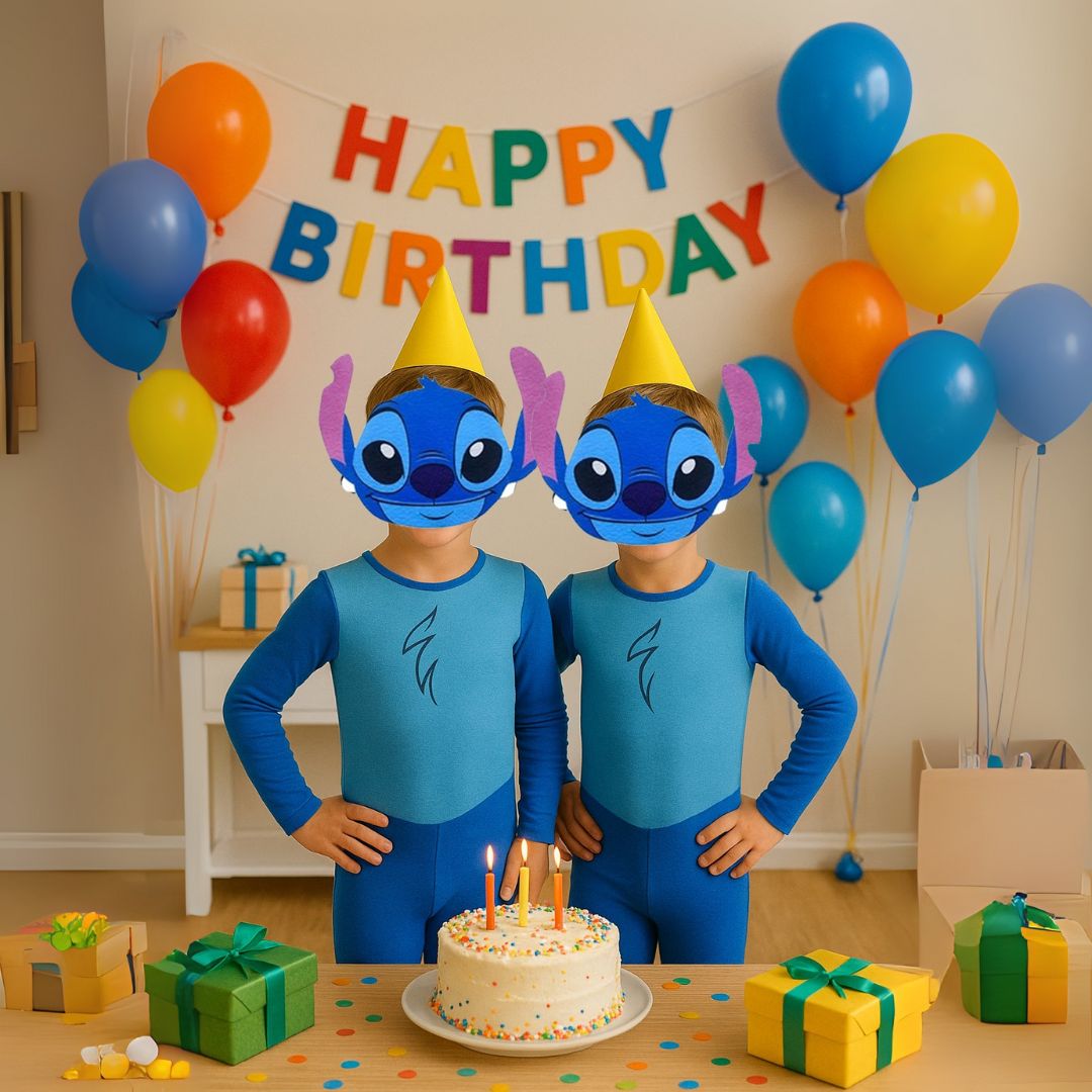 Stitch Costume with Mask - Large - Age 7 to 9 Years