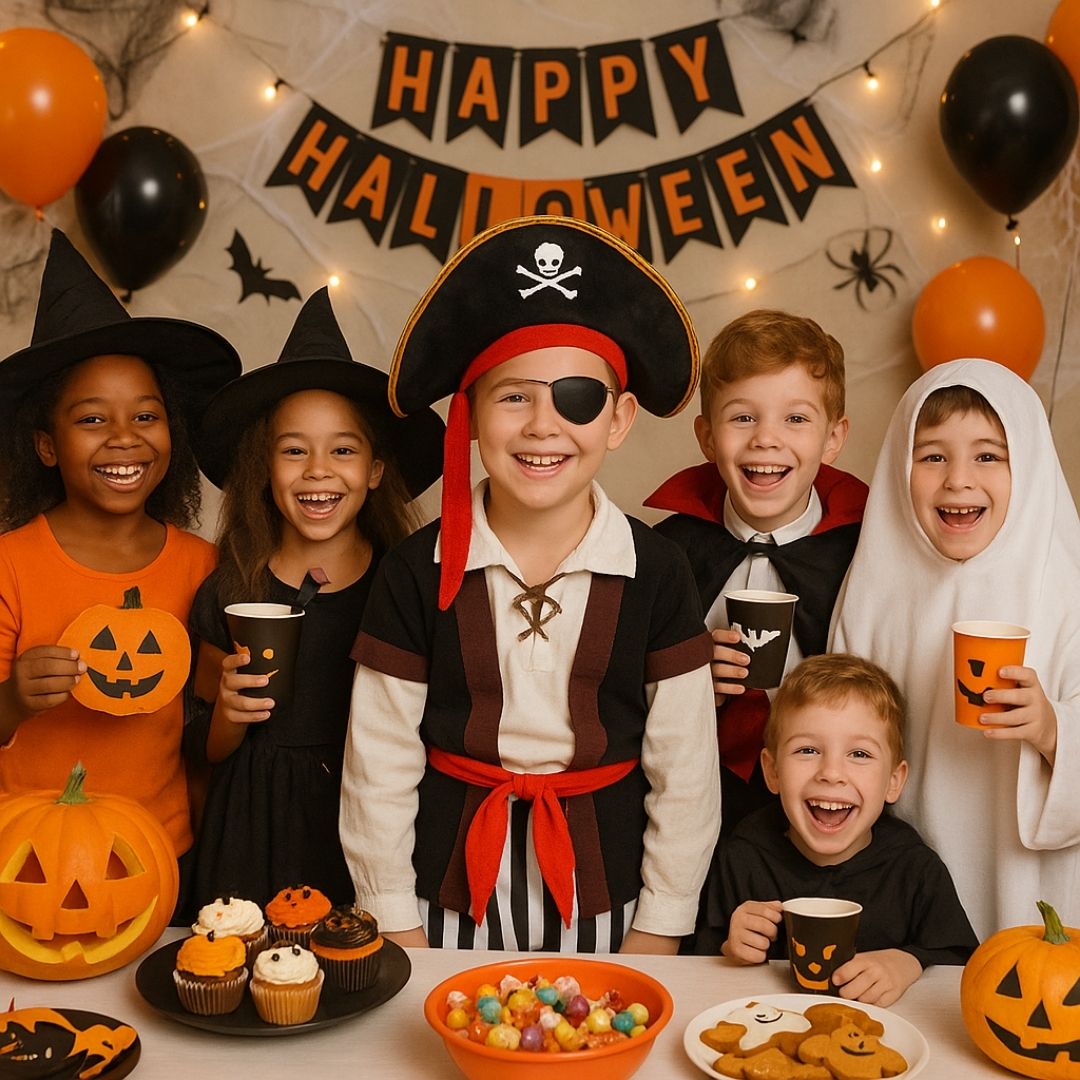Smart Pirate Costume with Vest, Pants, Waist Belt, Hat & Eye Patch - Size L - Age 7 to 9 Years