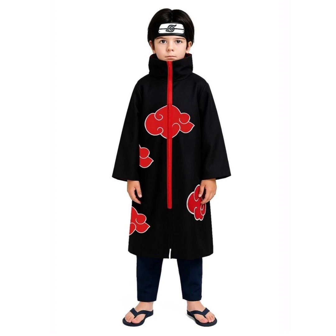 Uchiha Itachi Akatsuki Anime Costume - Large - Set Of 2PC - Age 7 to 9 Years