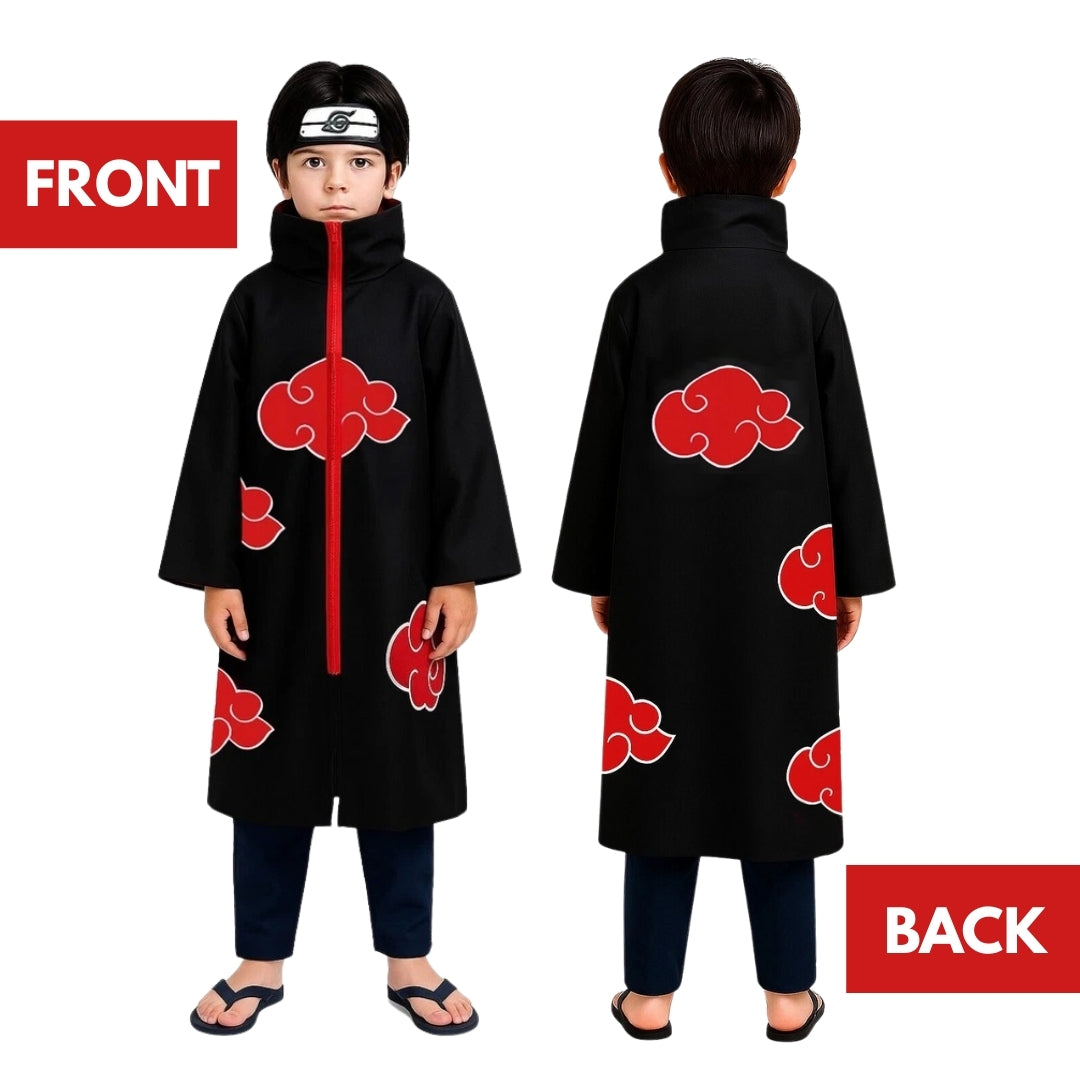 Uchiha Itachi Akatsuki Anime Costume - Large - Set Of 2PC - Age 7 to 9 Years