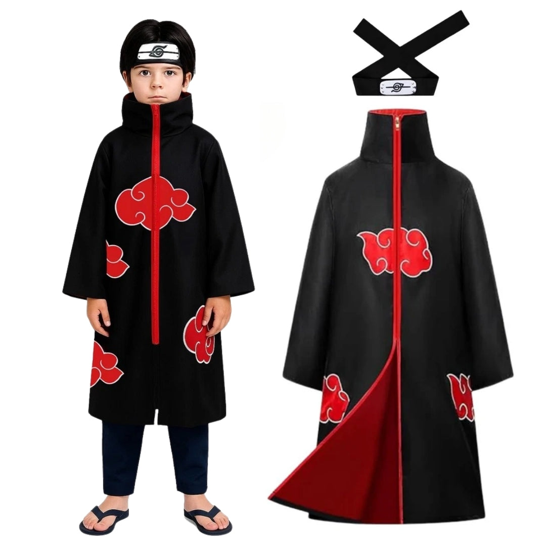 Uchiha Itachi Akatsuki Anime Costume - Large - Set Of 2PC - Age 7 to 9 Years