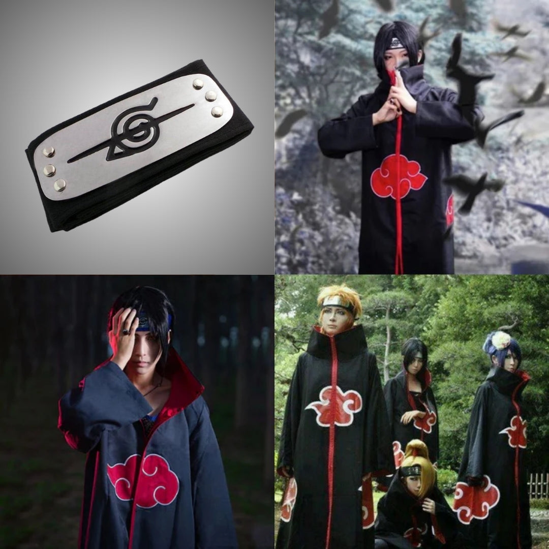 Uchiha Itachi Akatsuki Anime Costume - Large - Set Of 2PC - Age 7 to 9 Years