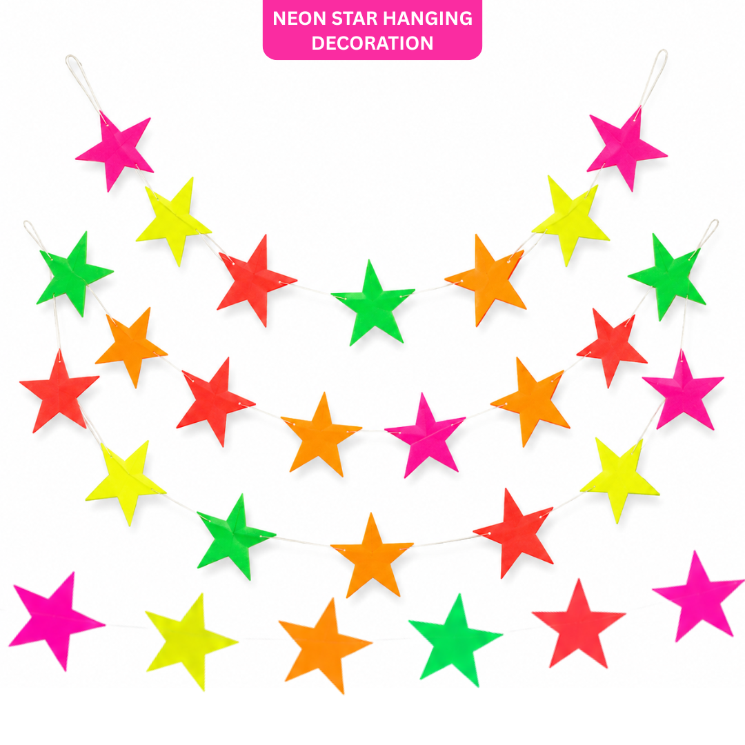 Neon Star Hanging Decoration - 6FT