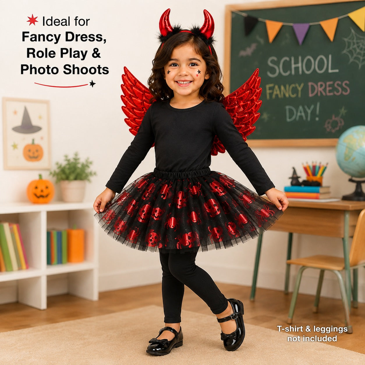 Devil Angel Tutu Dress 3PC Set