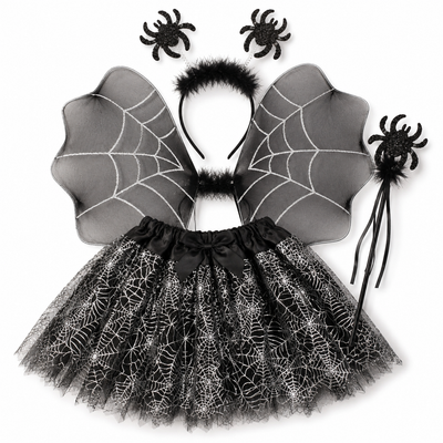 Black Spider Tutu 4PC Set - Size SS - Age 1 to 3