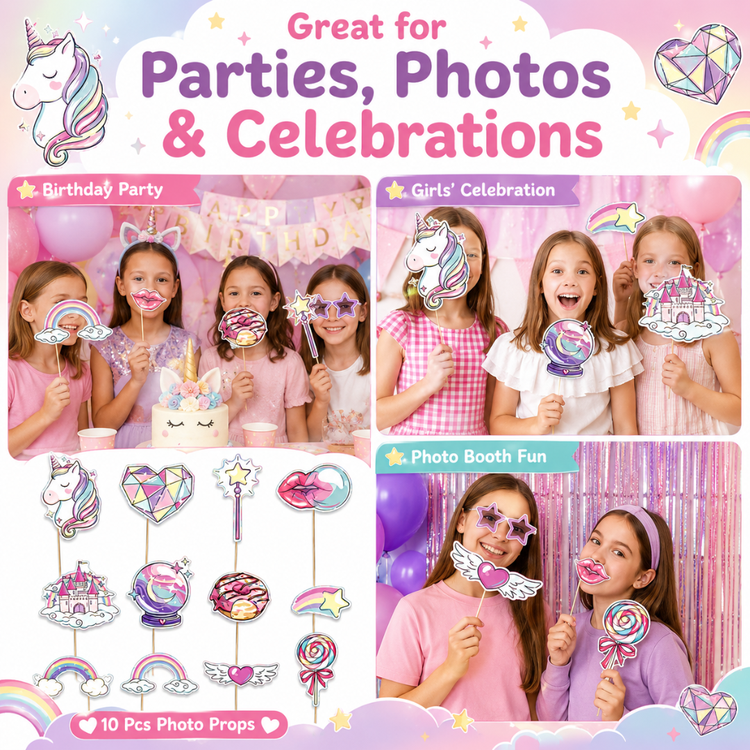 Unicorn Theme Photo Props - 10PC
