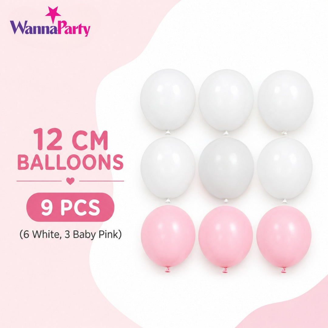 Pink & White Happy Birthday Balloon Bouquet Stand Set - 21 Pcs | Balloons with Plum Blossom Base, Holder & Fiber Rods - |Birthday Table Centerpiece Decoration for Kids Adults Party, 1 Set