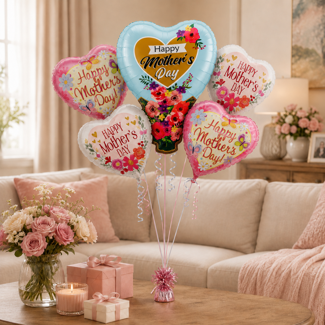 Happy Mother's Day Floral Bouquet Set - 5PC