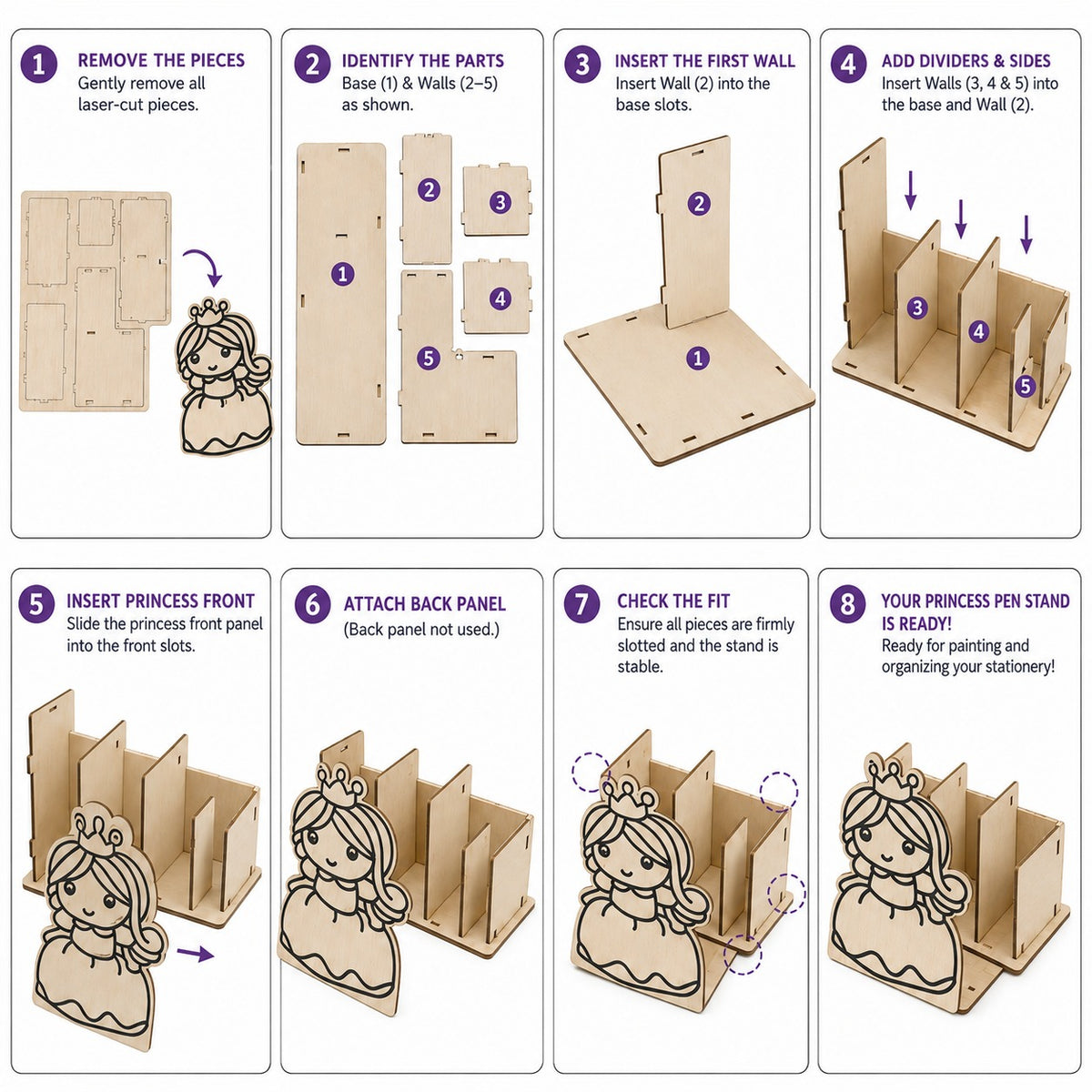 Princess DIY Pen Stand Kit - Clay Painting Craft for Girls | Wanna Party - Image 9