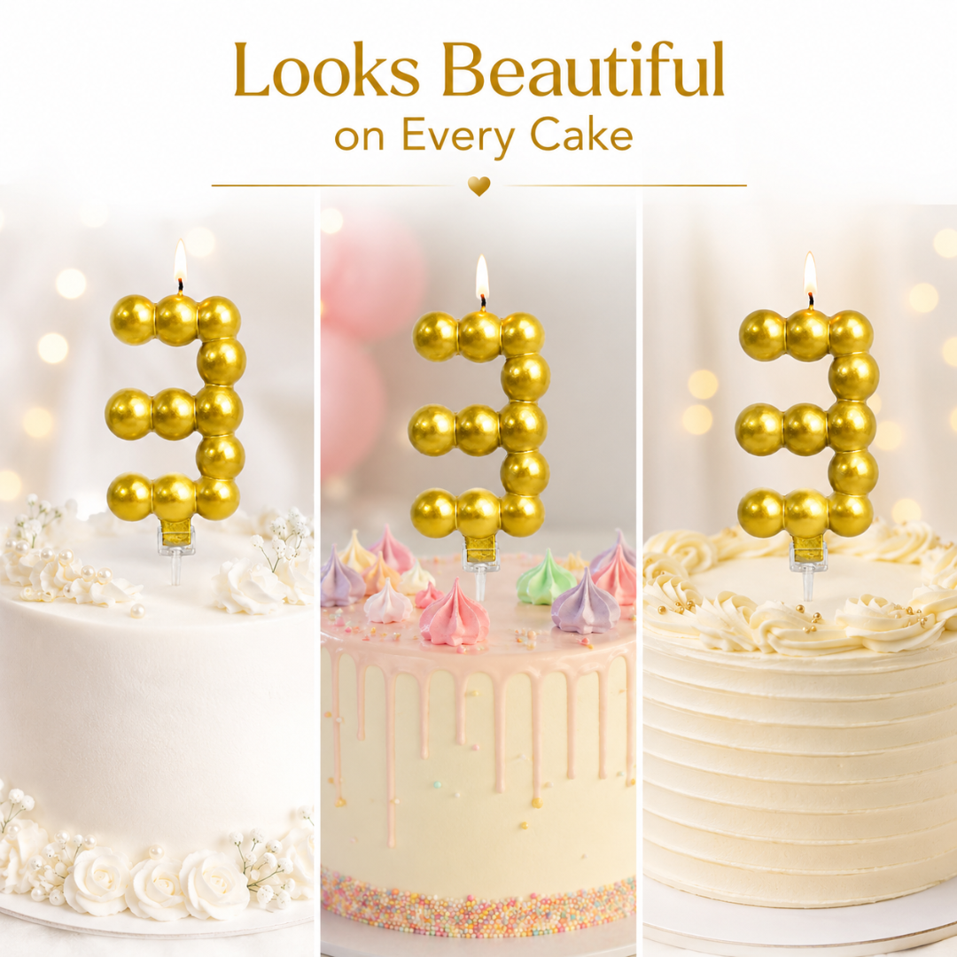Golden Vector Dots Numerical Candle No. 3