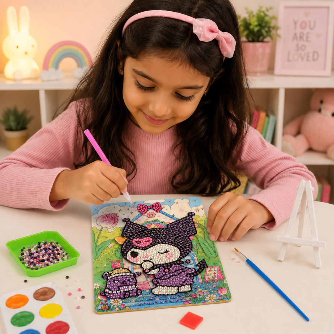 Diamond Craft DIY Kuromi Park Art Kit - 2 in 1 Kawaii Set | Wanna Party - Image 8
