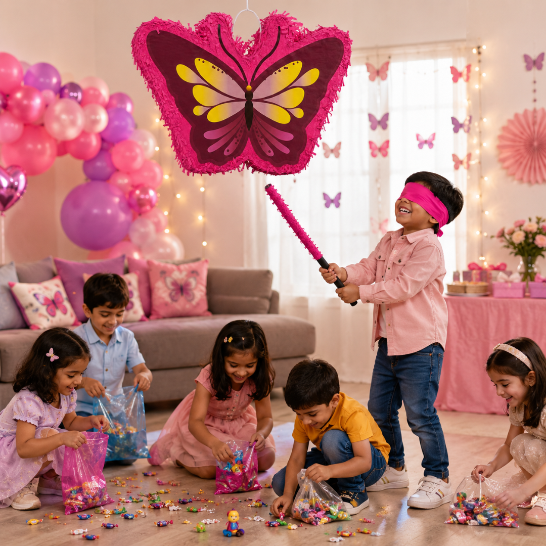 Mini Butterfly Shaped Pinata Khoi Bag with Stick