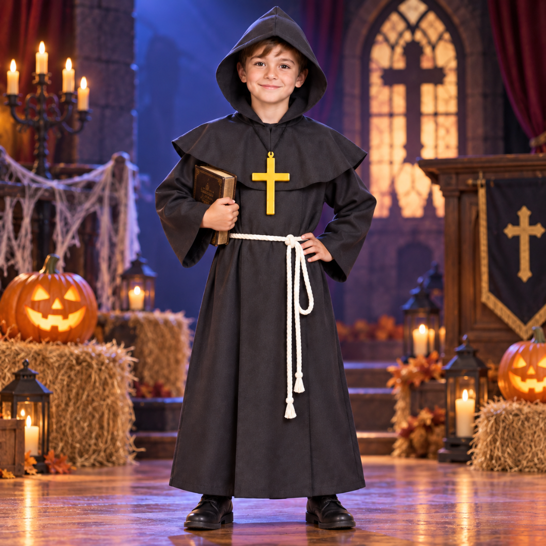 Black Priest Costume - Size L - Age 7 to 9