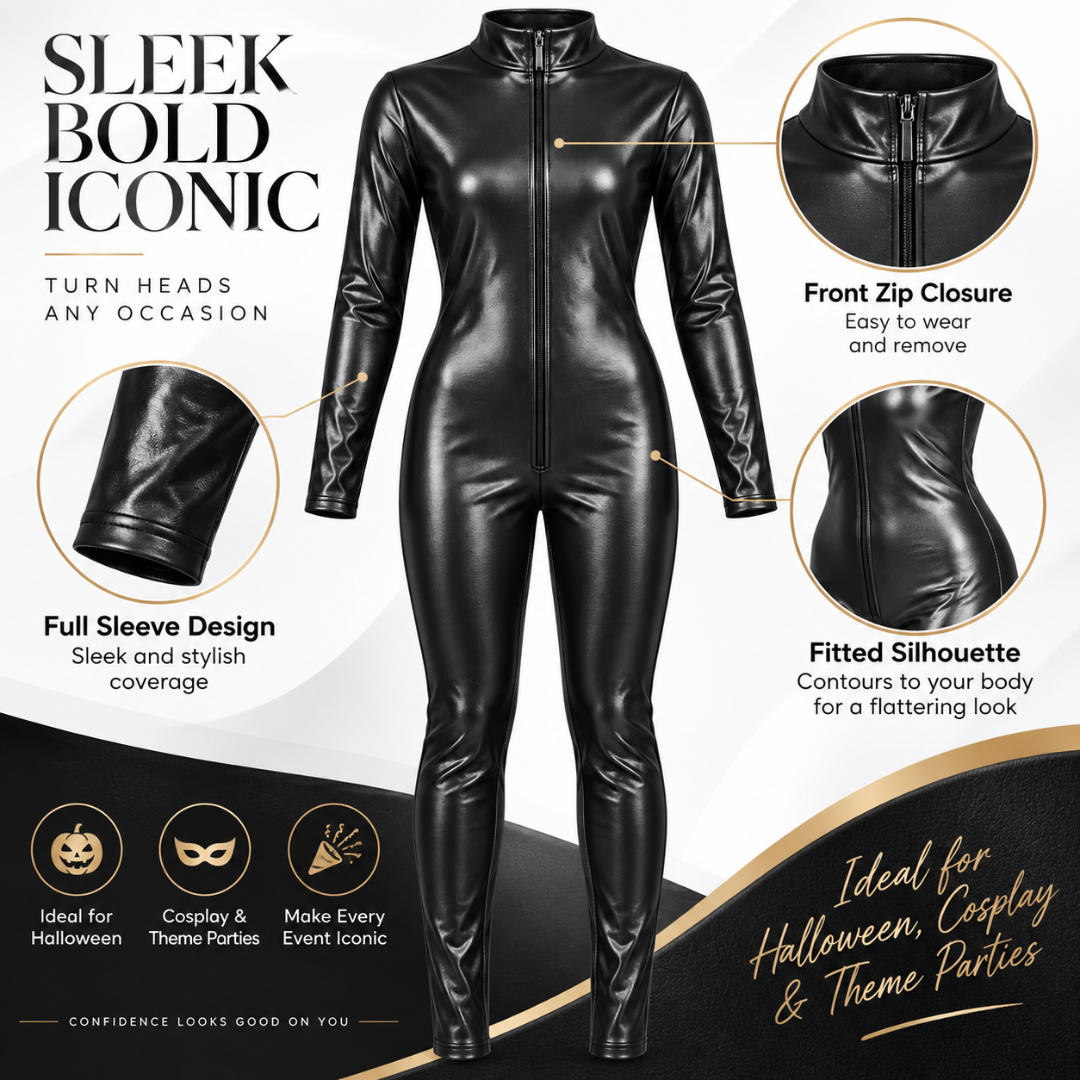 Cat Woman Leatherite Dress for Adult - Size S