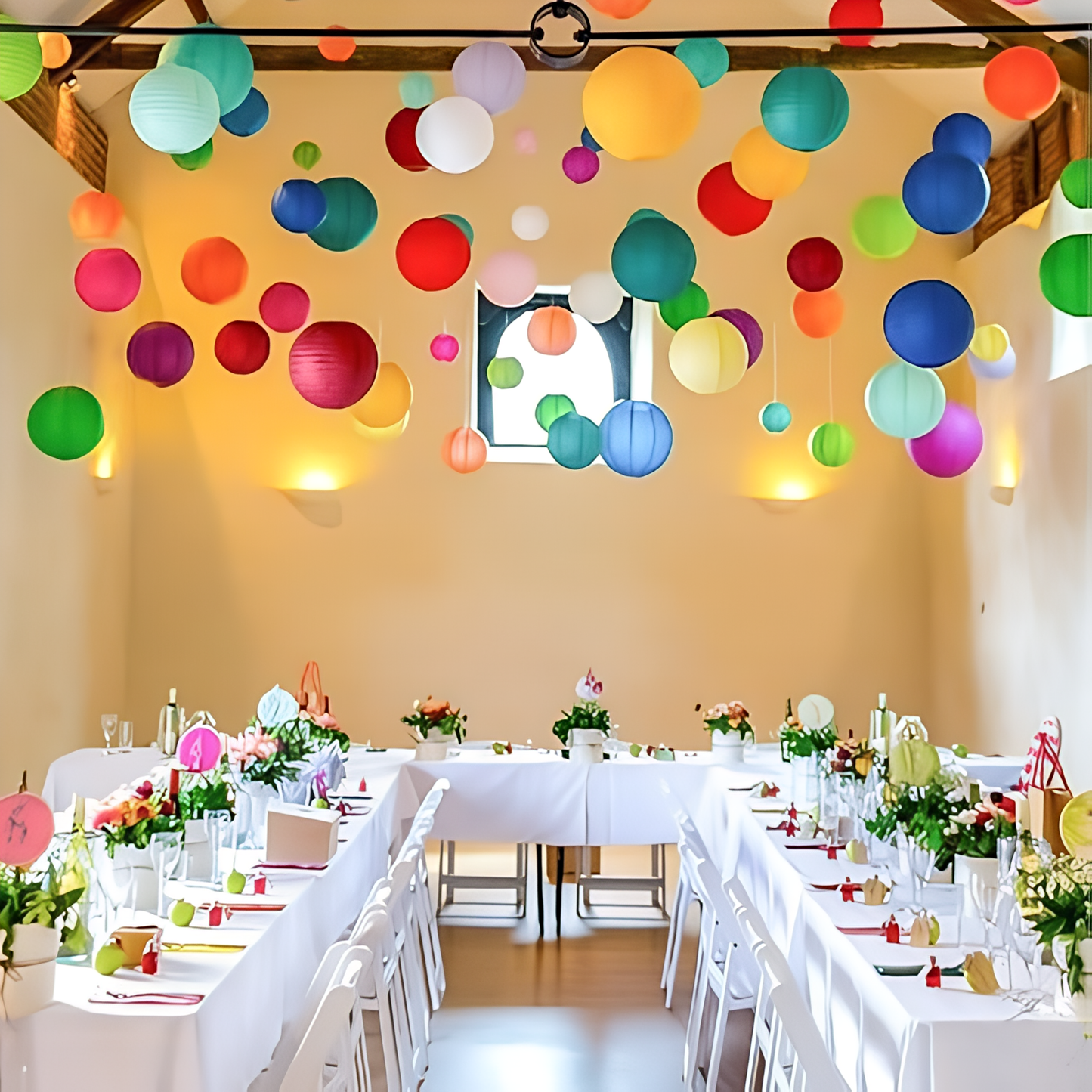 Multicolor Paper Lanterns Set 10Pcs - Party Hanging Decor | Wanna Party - Image 7