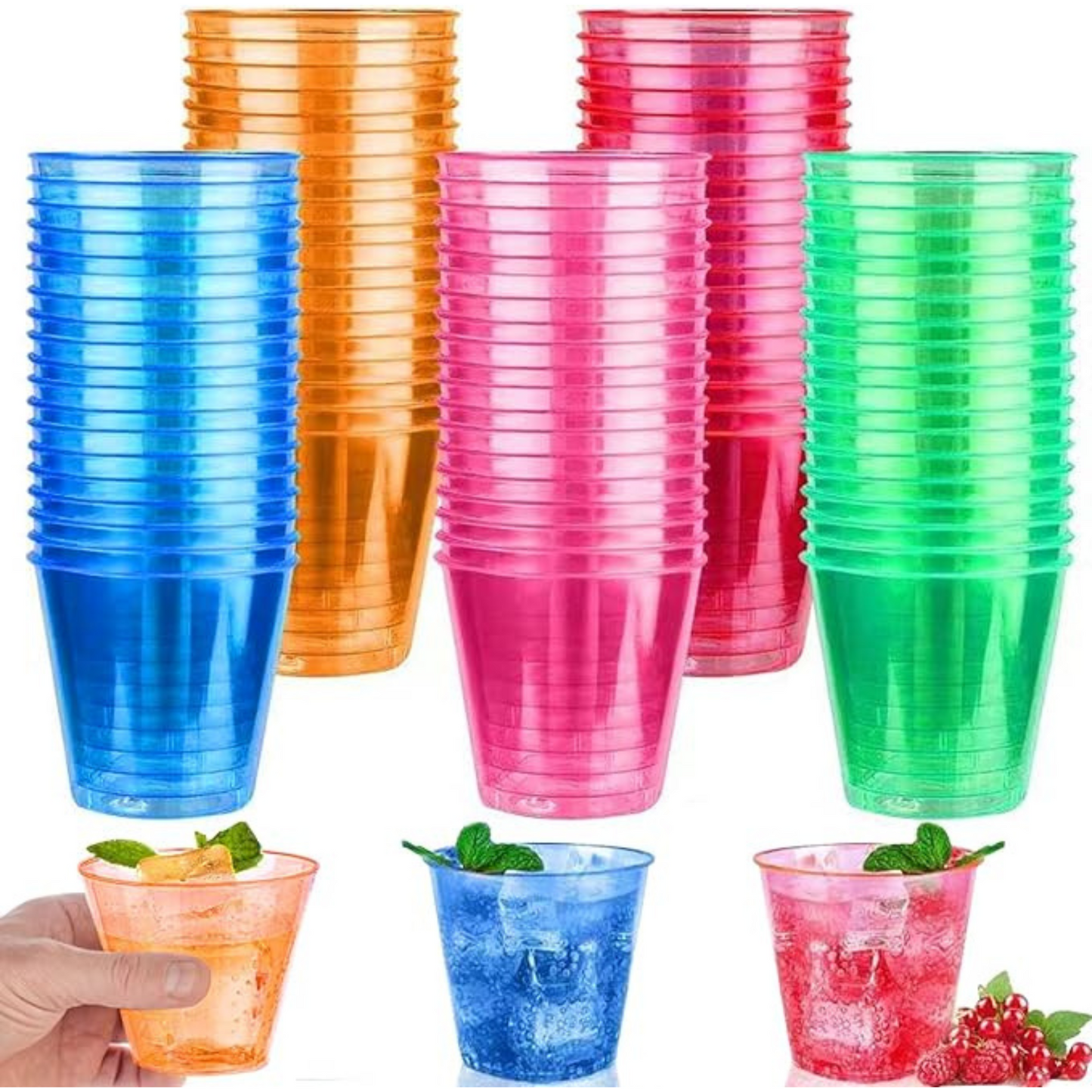 Neon Pink Shot Glasses Party Combo - 10PC