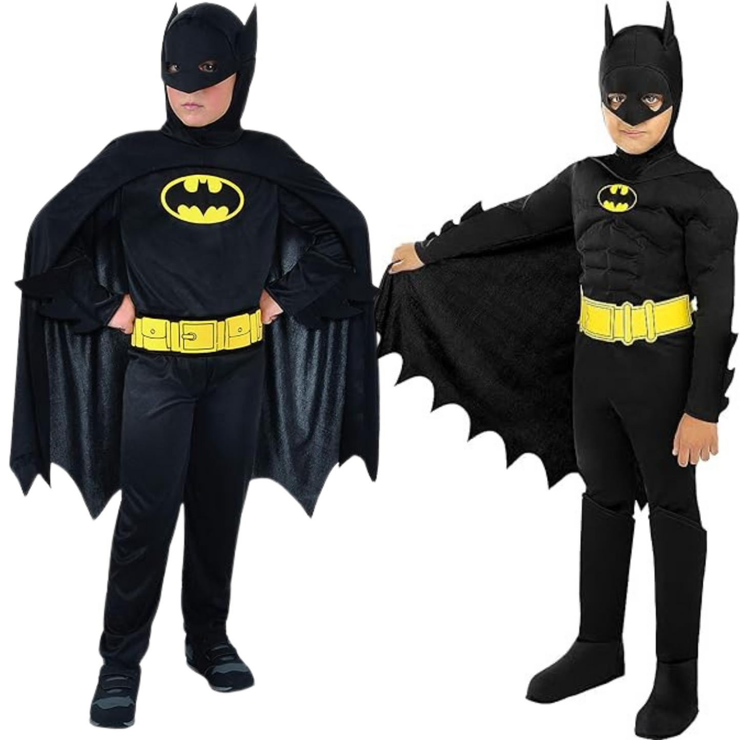 Deluxe Batman Muscular Costume with Mask for Kids - Superhero Fan... - Wanna Party - use