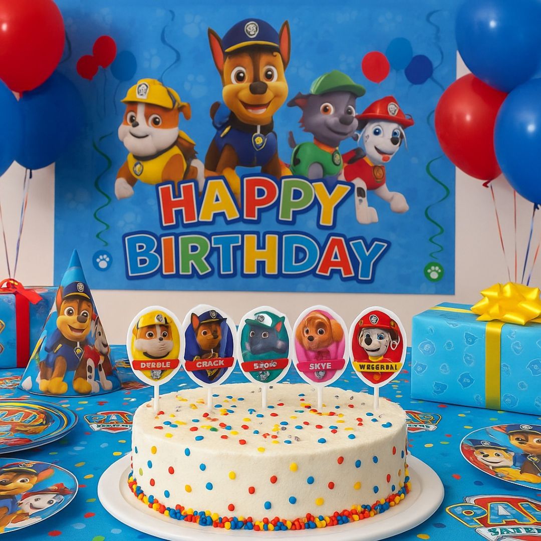 Paw Patrol Theme Birthday Candle - 5PC