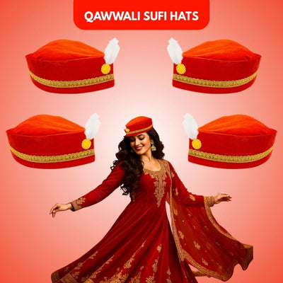 Qawwali Sufi Night Party Hats Unisex - Set of 4 - Wanna Party - front view