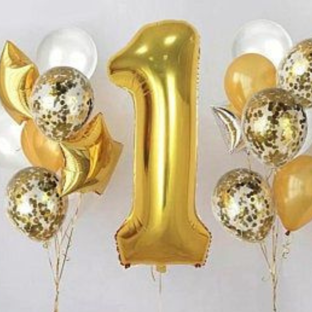 Gold Number 1 Balloon 18 inches ? Only Normal Air ? Not For Helium