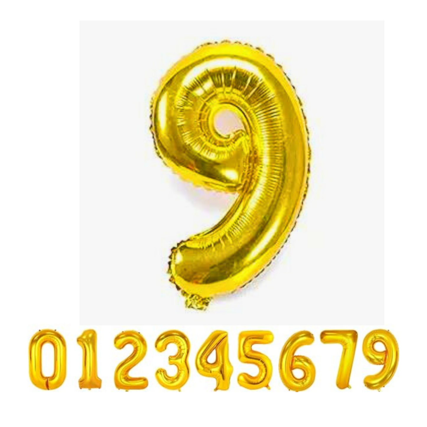 Numerical 9 18" Golden Balloon