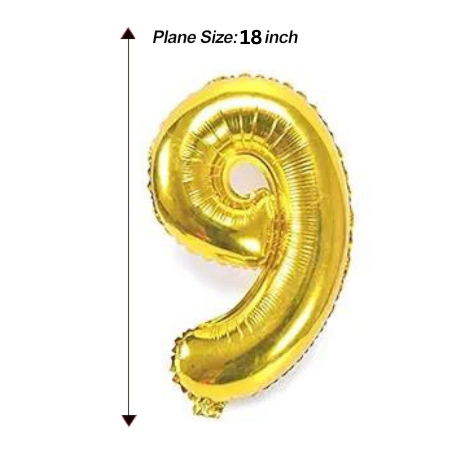 Numerical 9 18" Golden Balloon