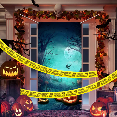 Yellow Warning Tape w/ Danger Text for Halloween Decor - 10 FT... - Wanna Party - front