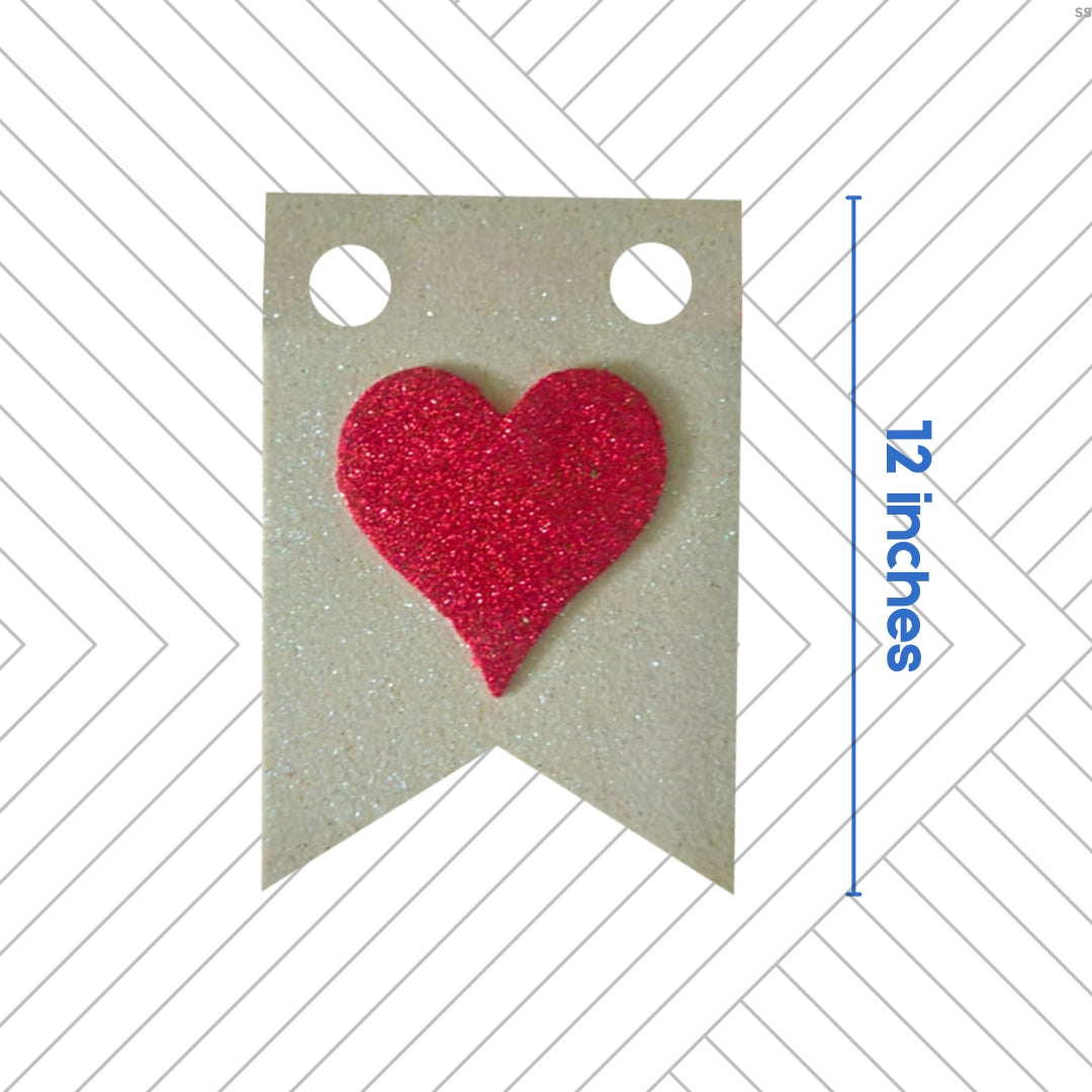 Card Party Glitter Letter Banner Red & Black - 4FT - 1PC