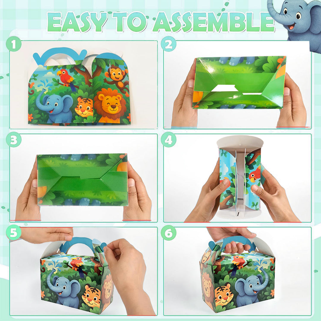 Jungle Theme Treat Box for Return Gift/ Party Favour - 10PC