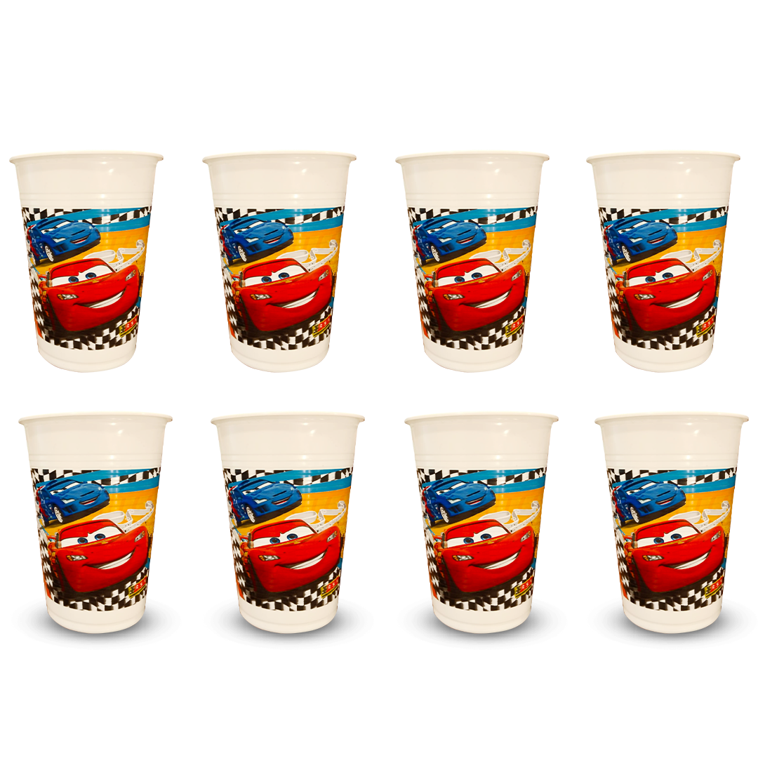 Car Theme Party Paper Cups - 250ML - 8PC