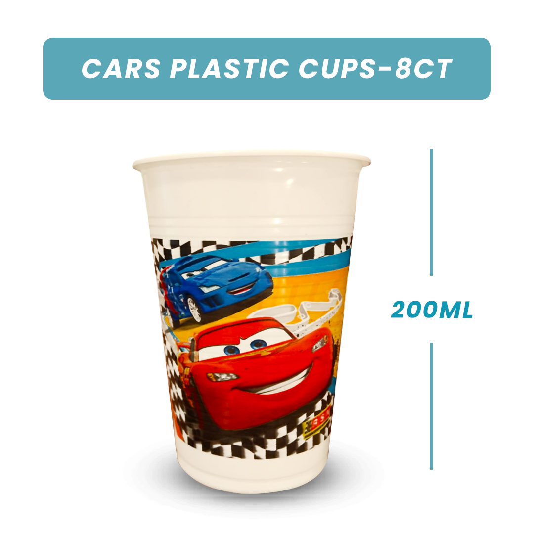 Car Theme Party Paper Cups - 250ML - 8PC