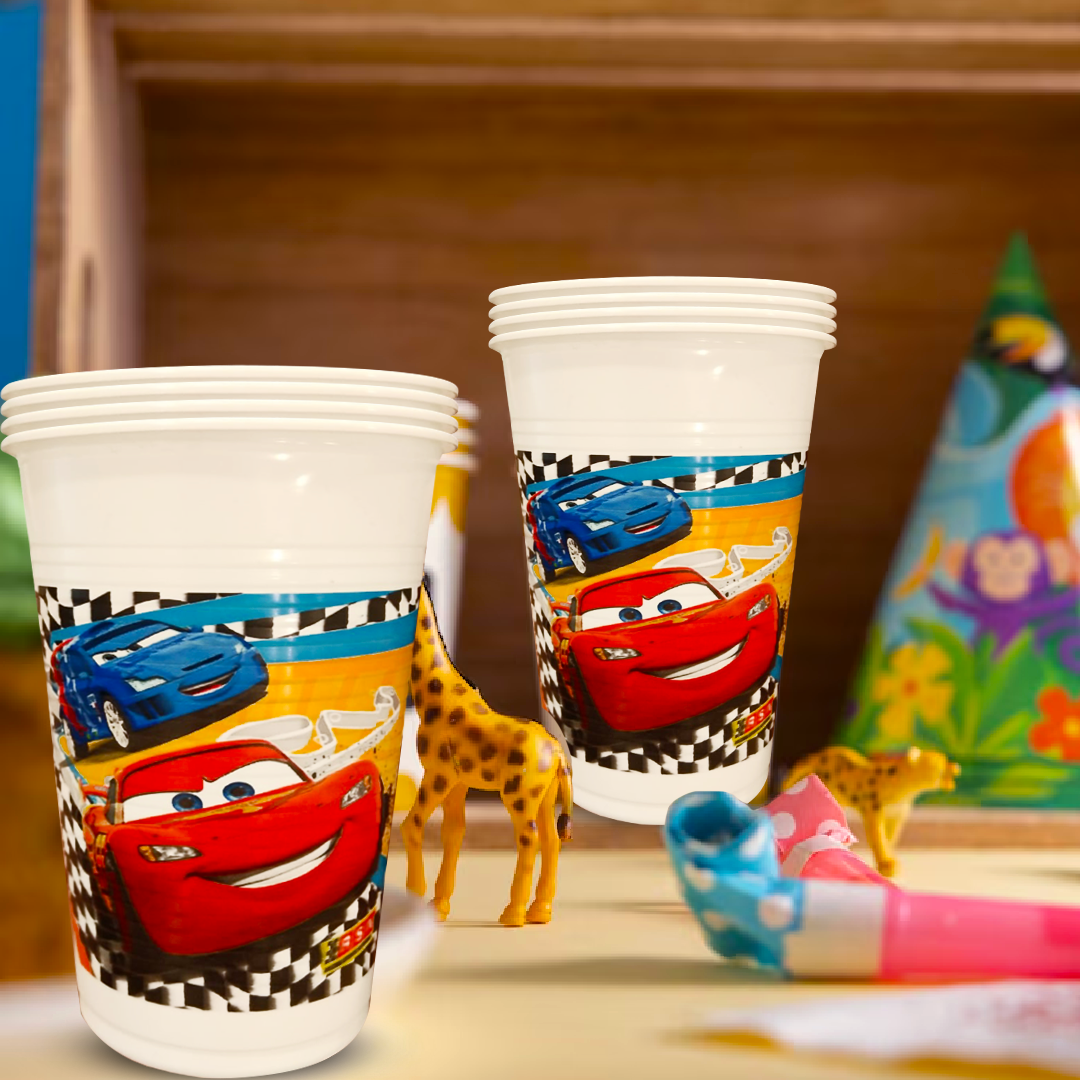 Car Theme Party Paper Cups - 250ML - 8PC