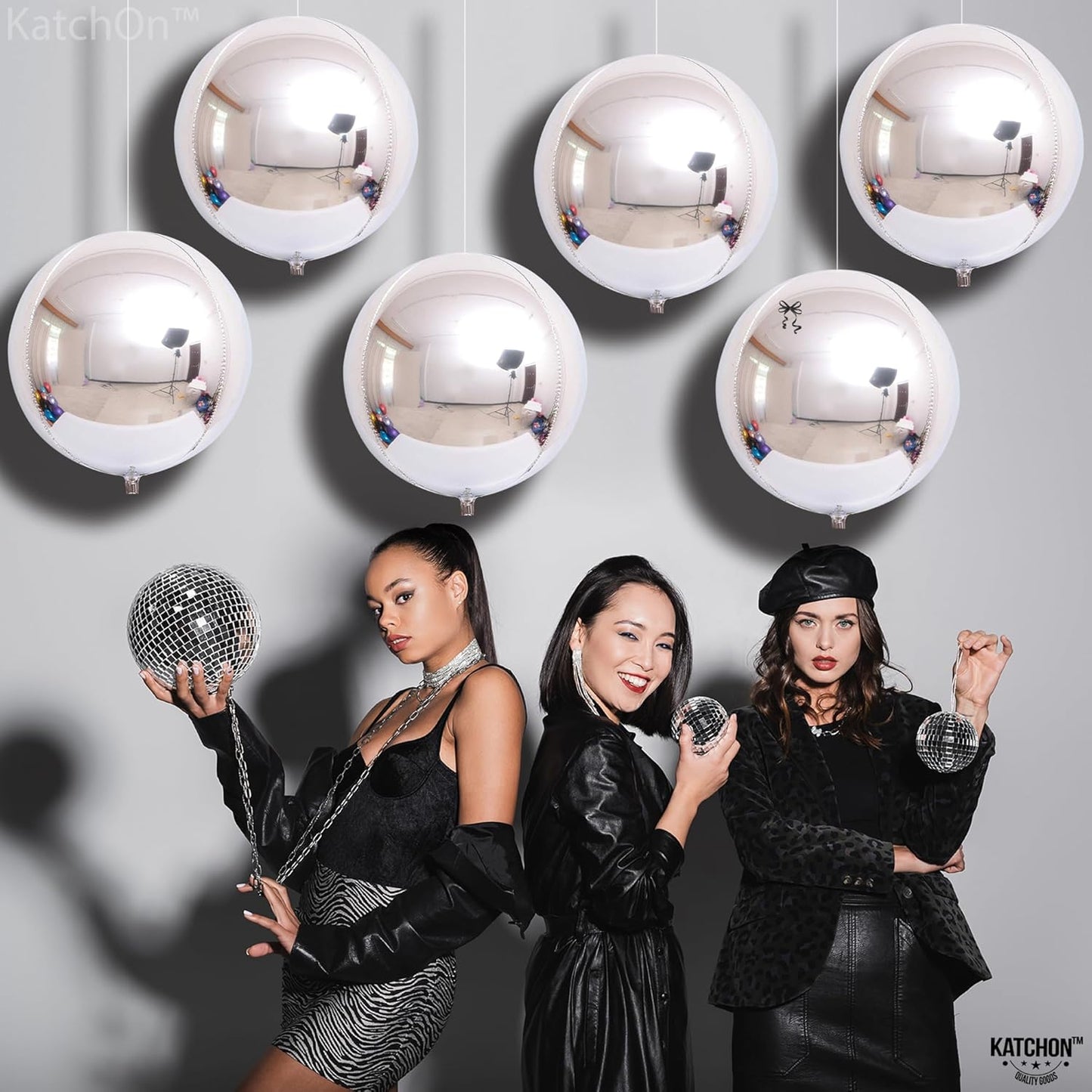 Silver Orbz Mirror Balloons Large Size - 50 inches - 1PC