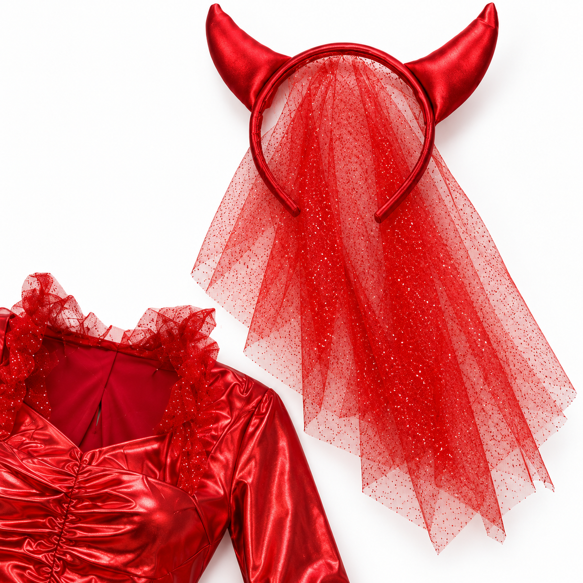 Red Devil Costume for Women | Adult Gothic Halloween Fancy Dress for Spooky Theme Parties & Costume Events