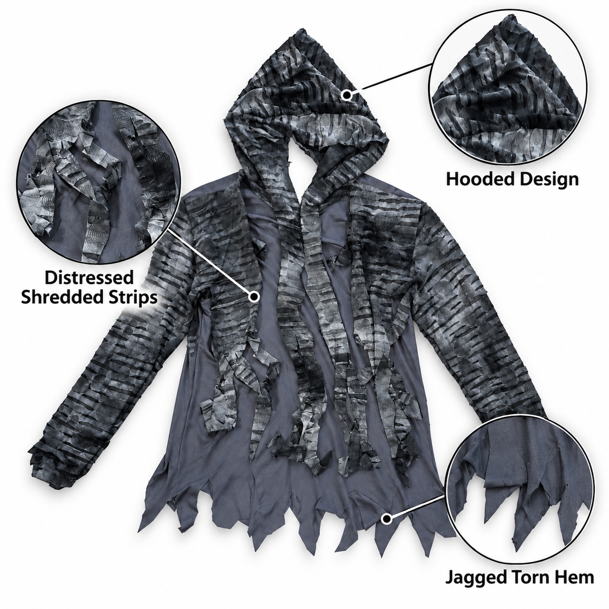 Halloween Ghoul Costume for Adults | Spooky Ghost-Inspired Fancy Dress for Haunted House Parties & Costume Events