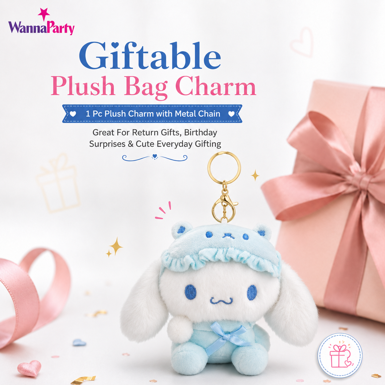 Cinnamon Roll Plushy Key Chain - 1PC