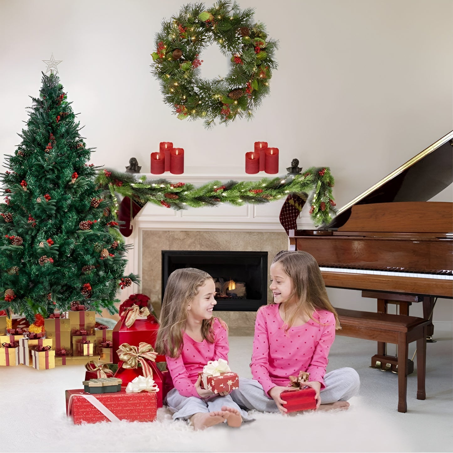 Pine & Cherry Fancy Christmas Tree - 7FT