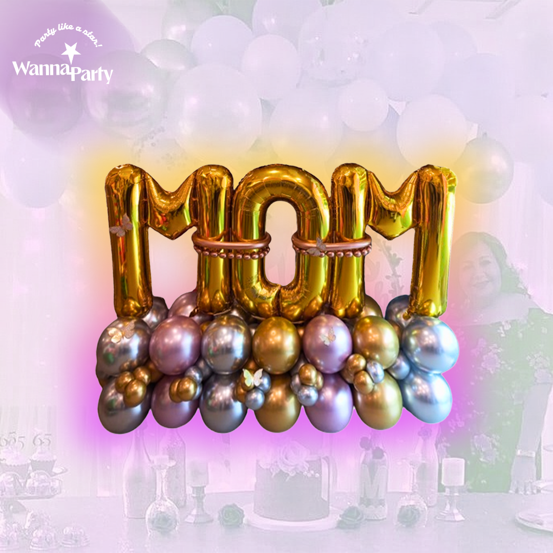 M-O-M Letter Ballon Bouquet
