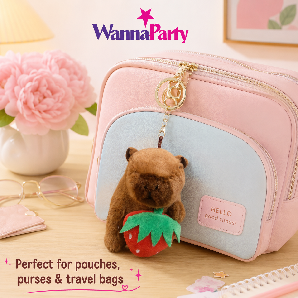 Capybara Strawberry Holding Flapping Clapband - 1PC