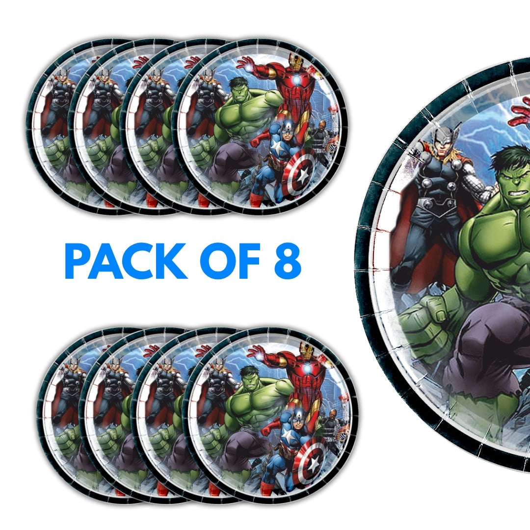 Avengers Theme Party Paper Plates - 9 inches - 8PC