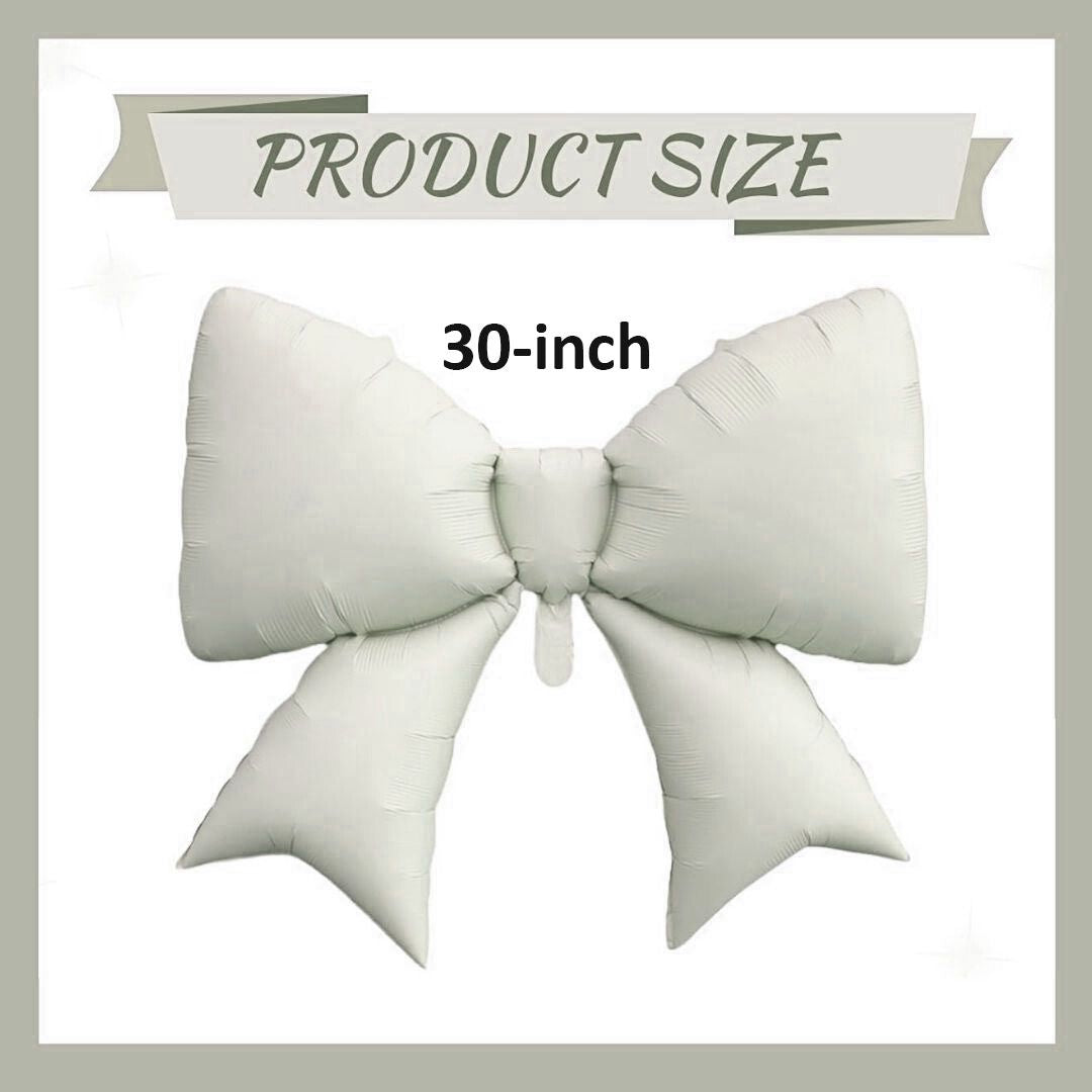 Sand White Bow / Gift Ribbons Shaped Balloon - 30 inches - Helium Quality - 1P